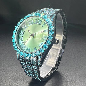 Bust Down Aqua Roman Watch - Different Drips