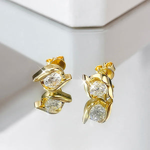 Women's S925 Moissanite Diamond Swirl Earrings - Different Drips