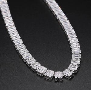 14mm S925 Moissanite Baguette Tennis Chain - Different Drips