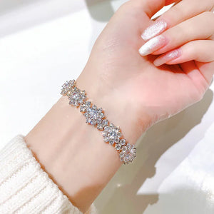 Women's S925 Diamond Flower Bracelet - Different Drips