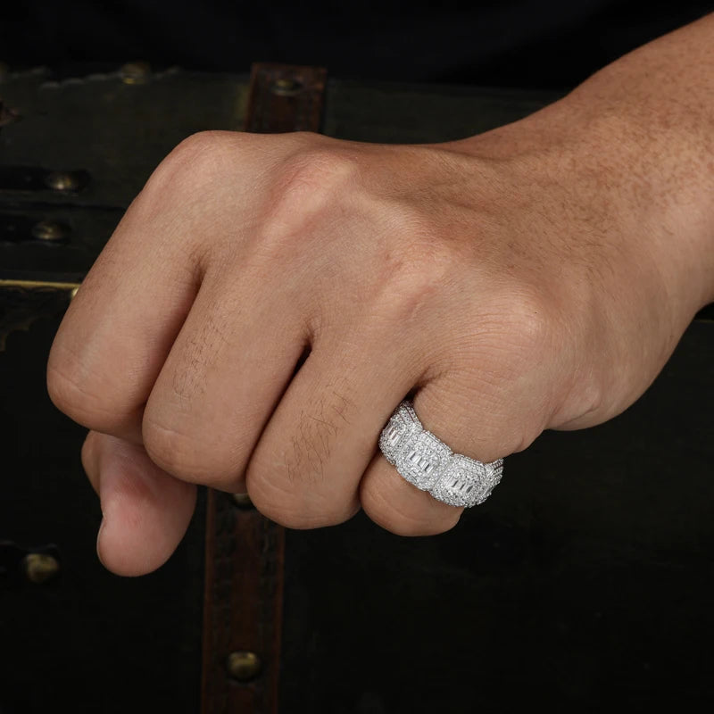 S925 Moissanite Baguette Eternity Band Ring - Different Drips