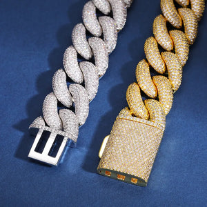 20mm S925 Moissanite Diamond Curb Cuban Chain - Different Drips