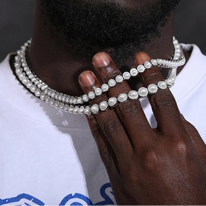 6mm S925 Moissanite Pearl Round Tennis Chain - Different Drips