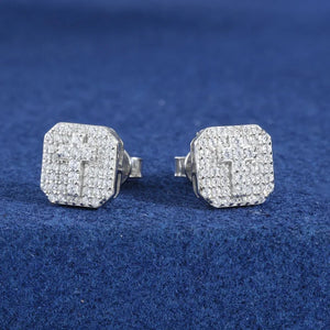 S925 Moissanite Diamond Cross Stud Earrings - Different Drips