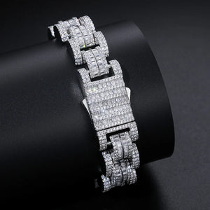 S925 Moissanite Diamond Baguette Watch Link Bracelet - Different Drips