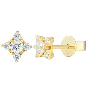 S925 Moissanite Cluster Stud Earrings - Different Drips