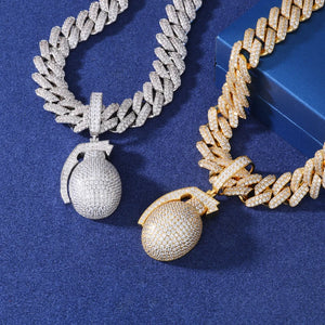 S925 Moissanite Grenade Pendant - Different Drips