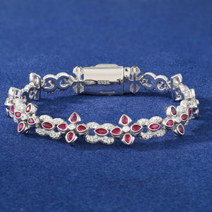 S925 Moissanite Purple Floral Tennis Bracelet - Different Drips