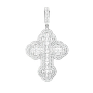 S925 Moissanite Baguette Cross Pendant - Different Drips