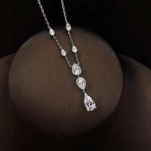 Women's S925 Moissanite Diamond Lariat Necklace - Different Drips