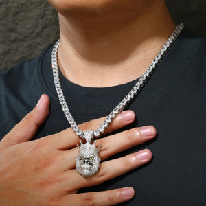 Moissanite Crowned Gorilla Head Pendant - Different Drips