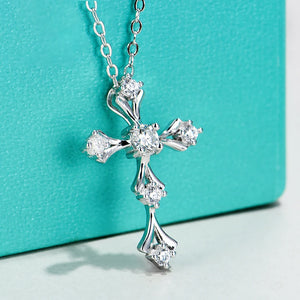 Women's S925 Moissanite Royal Cross Pendant - Different Drips