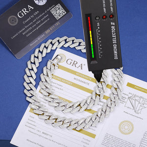 10-22mm S925 Baguette Moissanite Prong Cuban Chain - Different Drips