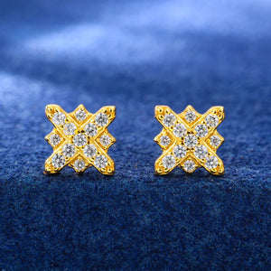 S925 Moissanite XO Cluster Stud Earrings - Different Drips
