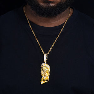 S925 Moissanite Jesus Holding Cross Pendant - Different Drips