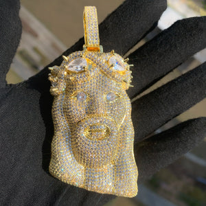 Diamond Infinity Crowned Jesus Pendant - Different Drips
