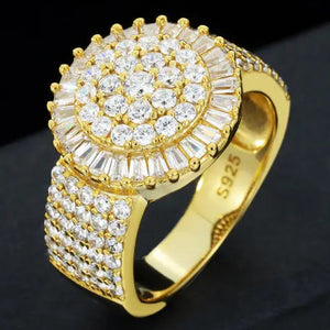 S925 Moissanite Cluster Baguette Ring - Different Drips