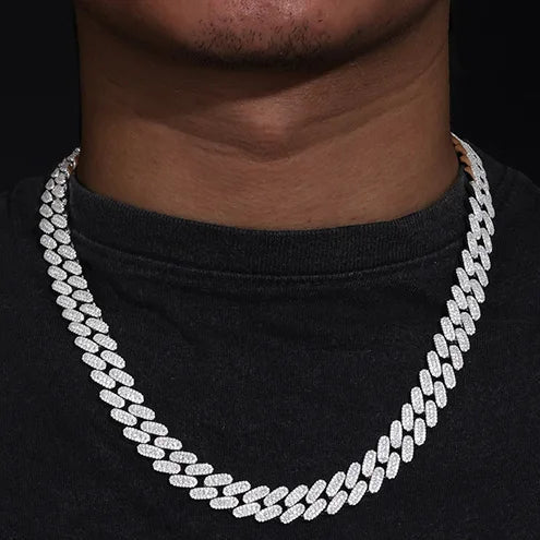 12-20mm S925 Baguette Moissanite Diamond Cuban Link Chain - Different Drips