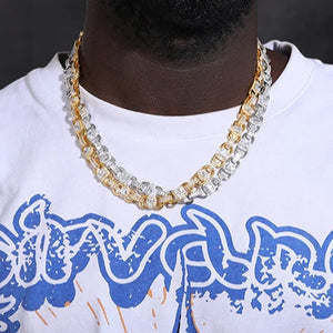 10mm S925 Moissanite Gem Stationed Ring Link Chain - Different Drips