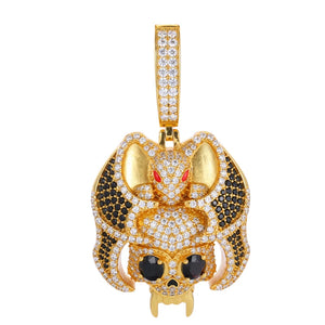 S925 Moissanite Diamond Bat Skull Pendant - Different Drips