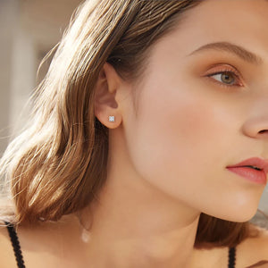 S925 Moissanite Diamond Four-Stone Cross Stud Earrings - Different Drips