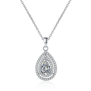 Women's S925 Pear Cut Moissanite Pendant - Different Drips