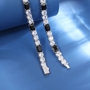 6mm S925 Moissanite Black Diamond Stationed Tennis Chain - Different Drips