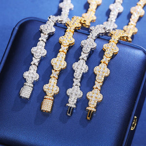 10mm S925 Moissanite Cross Stationed Star Link Tennis Chain - Different Drips