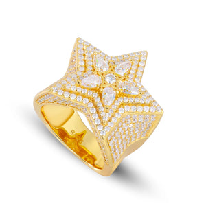 S925 Moissanite Star Statement Ring - Different Drips