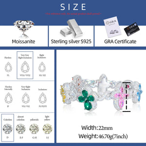 S925 Moissanite Floral Garden Bracelet - Different Drips