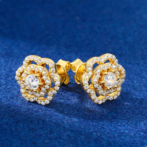 Floral Cluster Halo Stud Earrings - Different Drips