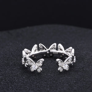 S925 Moissanite Butterfly Link Ring - Different Drips