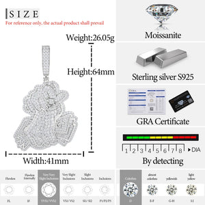 S925 Moissanite Fistful of Cash Pendant - Different Drips