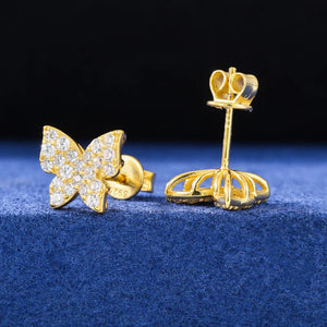 S925 Moissanite Butterfly Stud Earrings - Different Drips