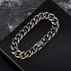 11mm Distressed Brushed Miami Cuban Link Bracelet - Different Drips