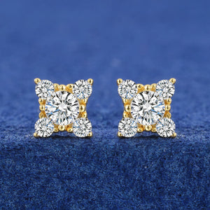 S925 Moissanite Cluster Stud Earrings - Different Drips