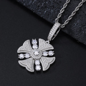 S925 Moissanite Flower Cross Pendant - Different Drips