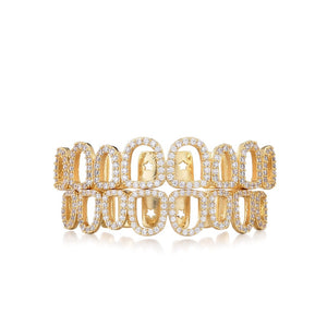 Iced Hollow Rounded Open Face Grillz - Different Drips