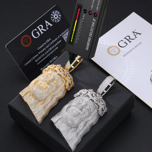 S925 Moissanite Jesus Head Pendant with Crown - Different Drips