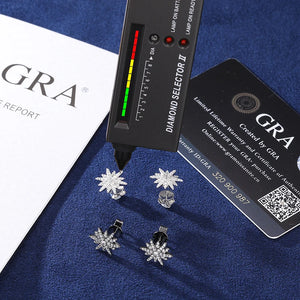 S925 Moissanite Twelve Pointed Star Earrings - Different Drips