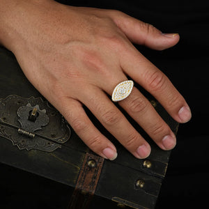 S925 Moissanite Evil Eye Ring - Different Drips