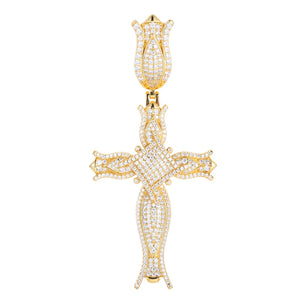 S925 Moissanite Blooming Rose Pendant - Different Drips