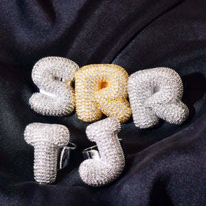 Bubble Font Custom Letter Ring - Different Drips
