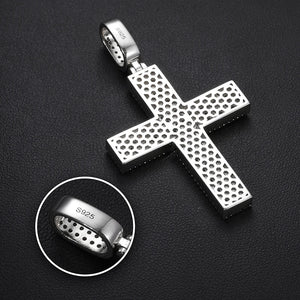 S925 Moissanite Vertical Cross Pendant - Different Drips