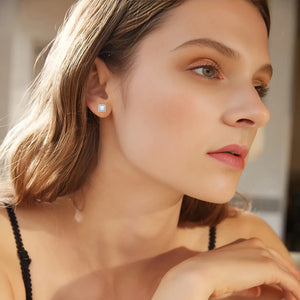 S925 Moissanite Princess Cut Square Stud Earrings - Different Drips