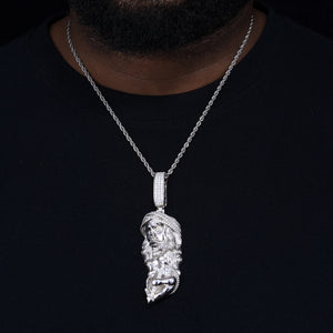 S925 Moissanite Jesus Holding Cross Pendant - Different Drips