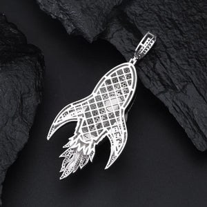 S925 Moissanite Rocket Ship Pendant - Different Drips