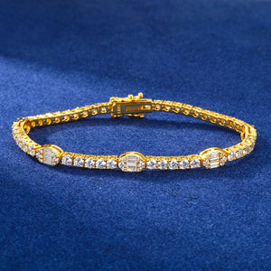 S925 Moissanite Baguette Accented Tennis Bracelet - Different Drips