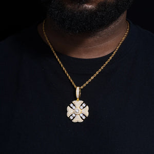 S925 Moissanite Flower Cross Pendant - Different Drips