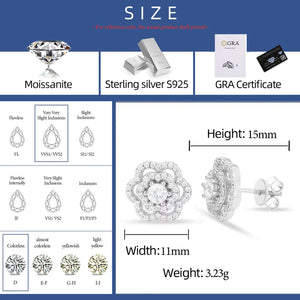 Floral Cluster Halo Stud Earrings - Different Drips